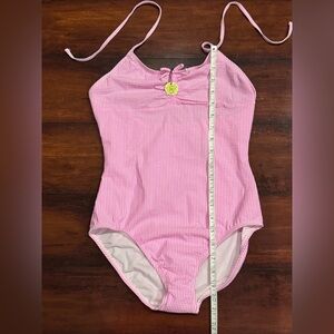 GAP Kids Pink Seersucker Halter One-Piece Swimsuit, SZ 14/16, NWT